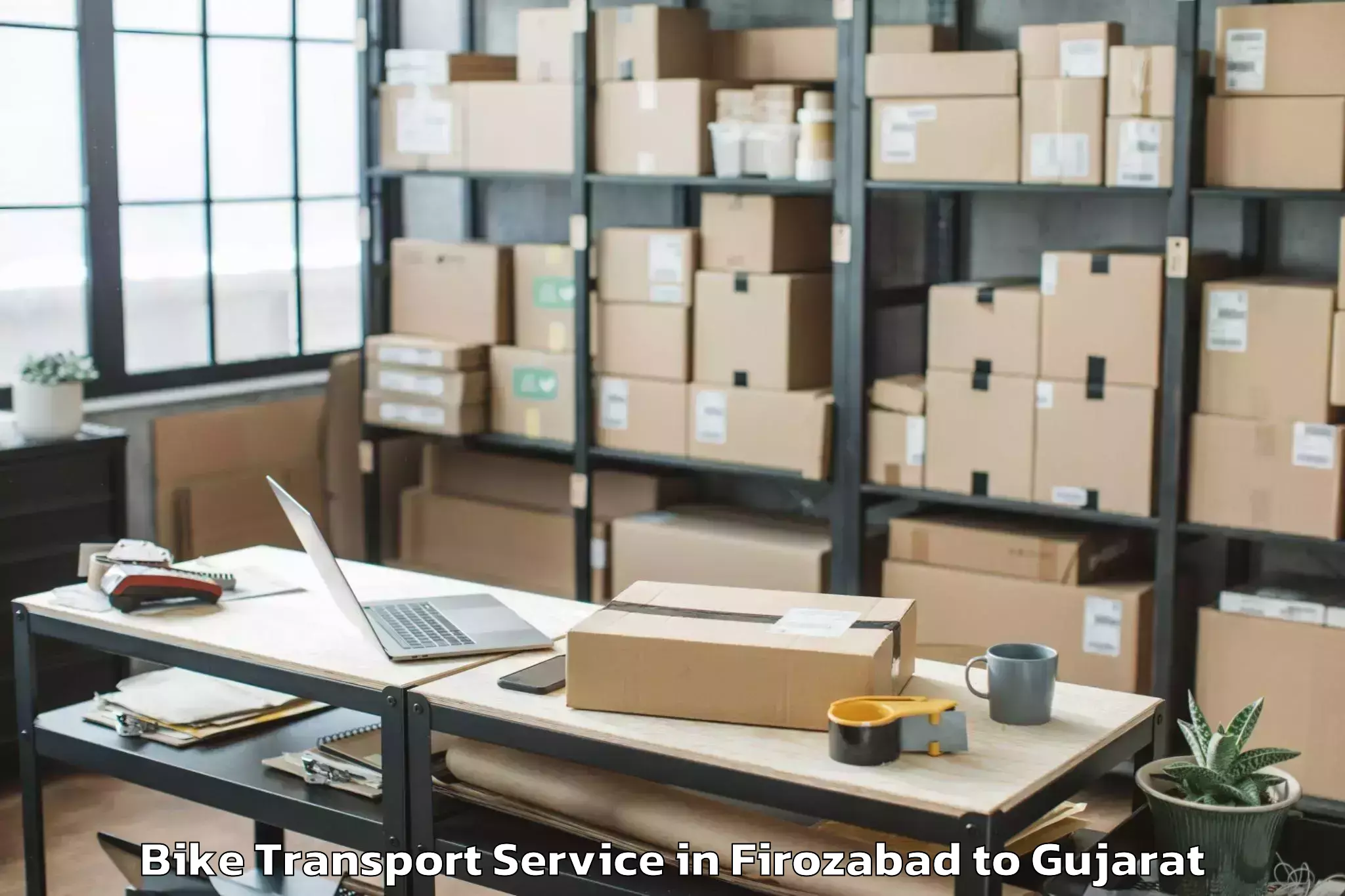 Quality Firozabad to Kachchh Bike Transport